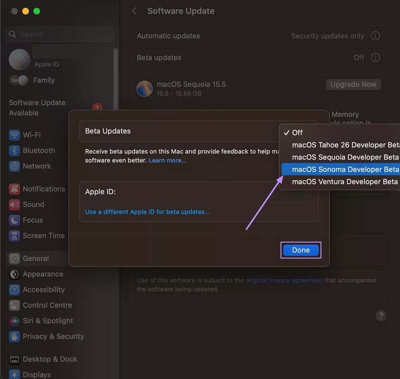 pick old macos sonoma developer beta