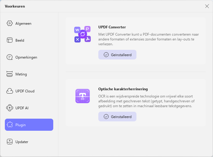 plugin voorkeuren updf windows 2