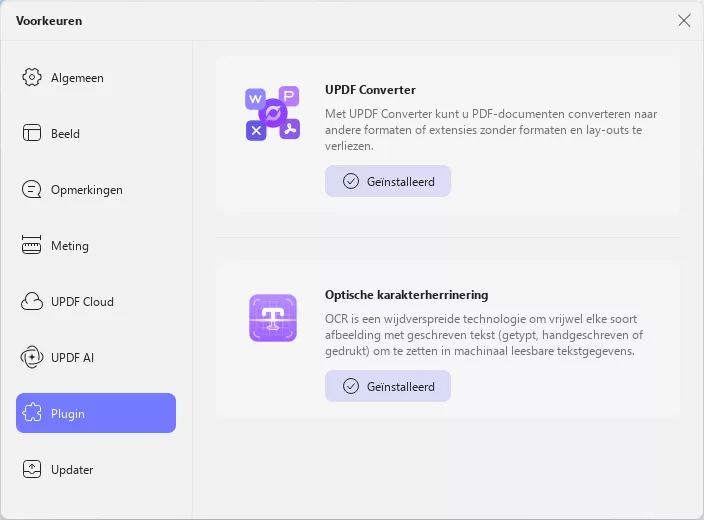 plugin voorkeuren updf windows 2