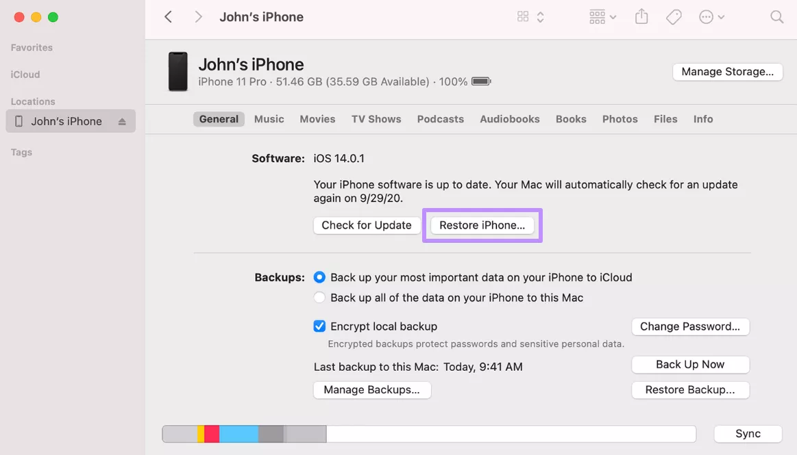 restore your iphone