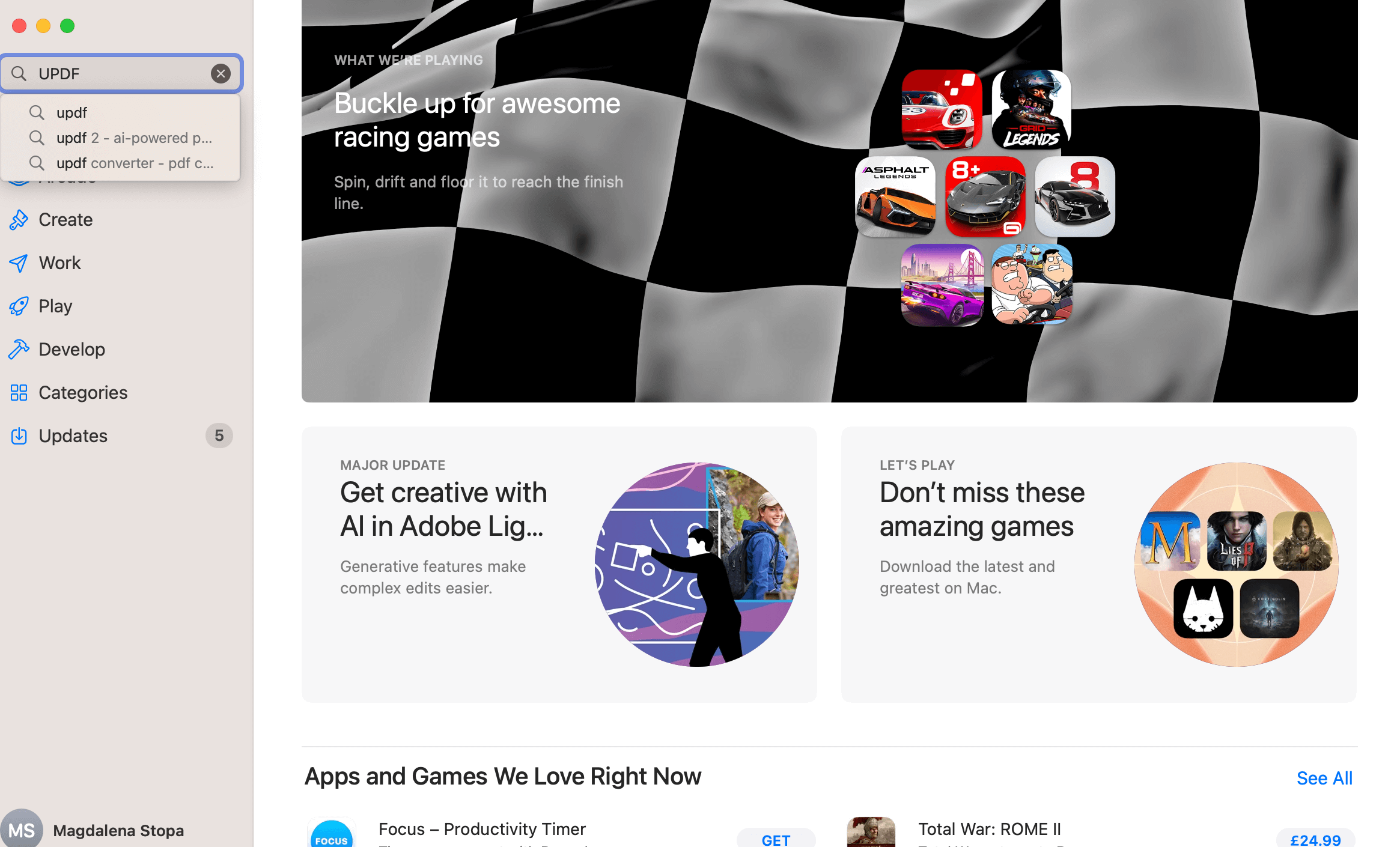 search the software on app store mac