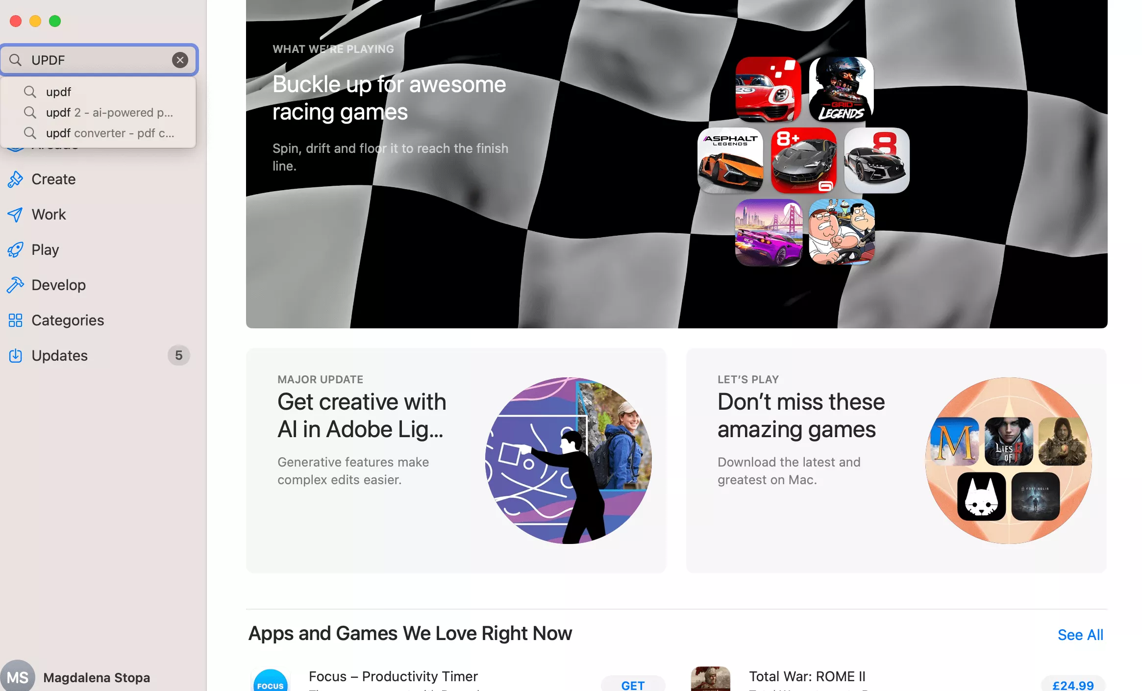 search the software on app store mac
