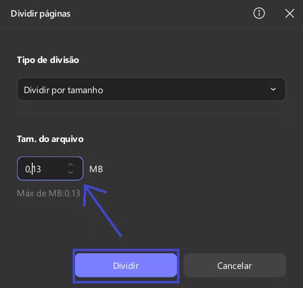 Dividir por tamanho