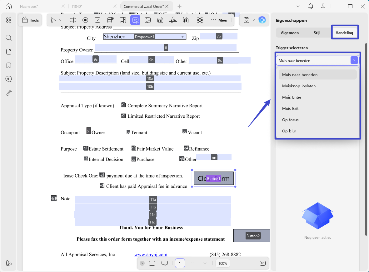 Selecteer een trigger voor PDF-formulier met UPDF op Windows