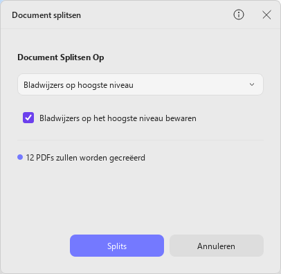 gesplitst op bladwijzers updf windows 2