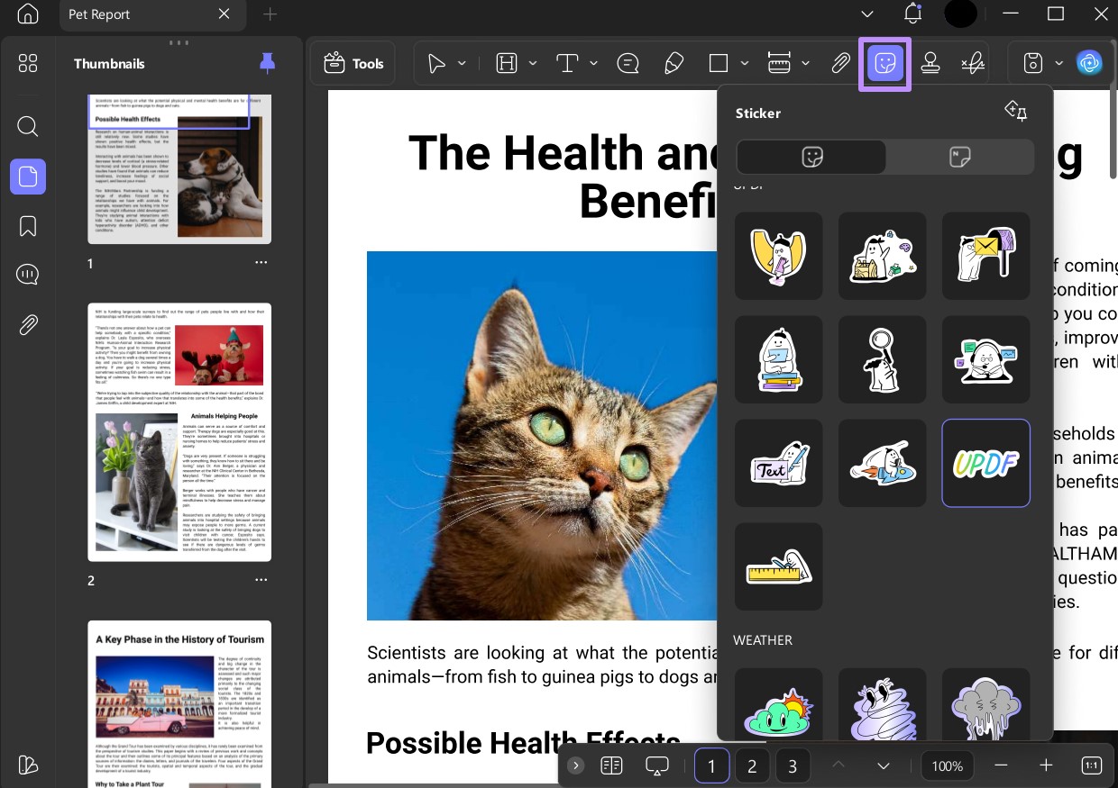 insert annotation stickers visual elements