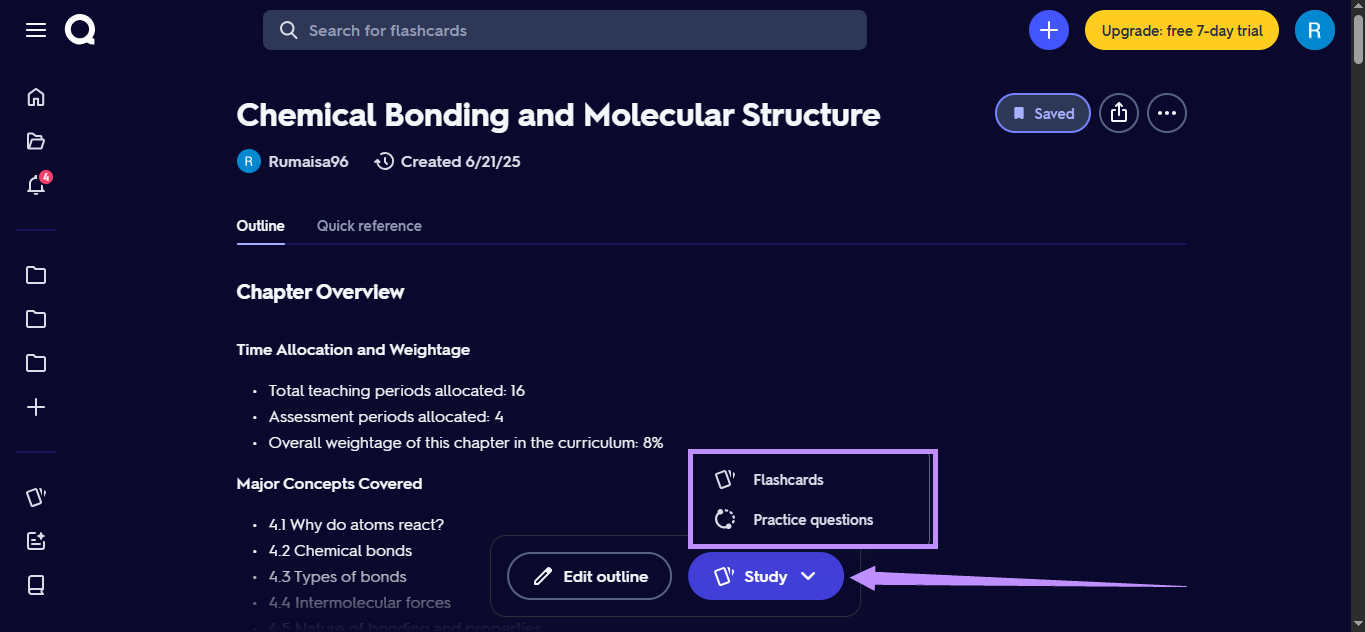 étudier via des flashcards ou des questions pratiques quizlet