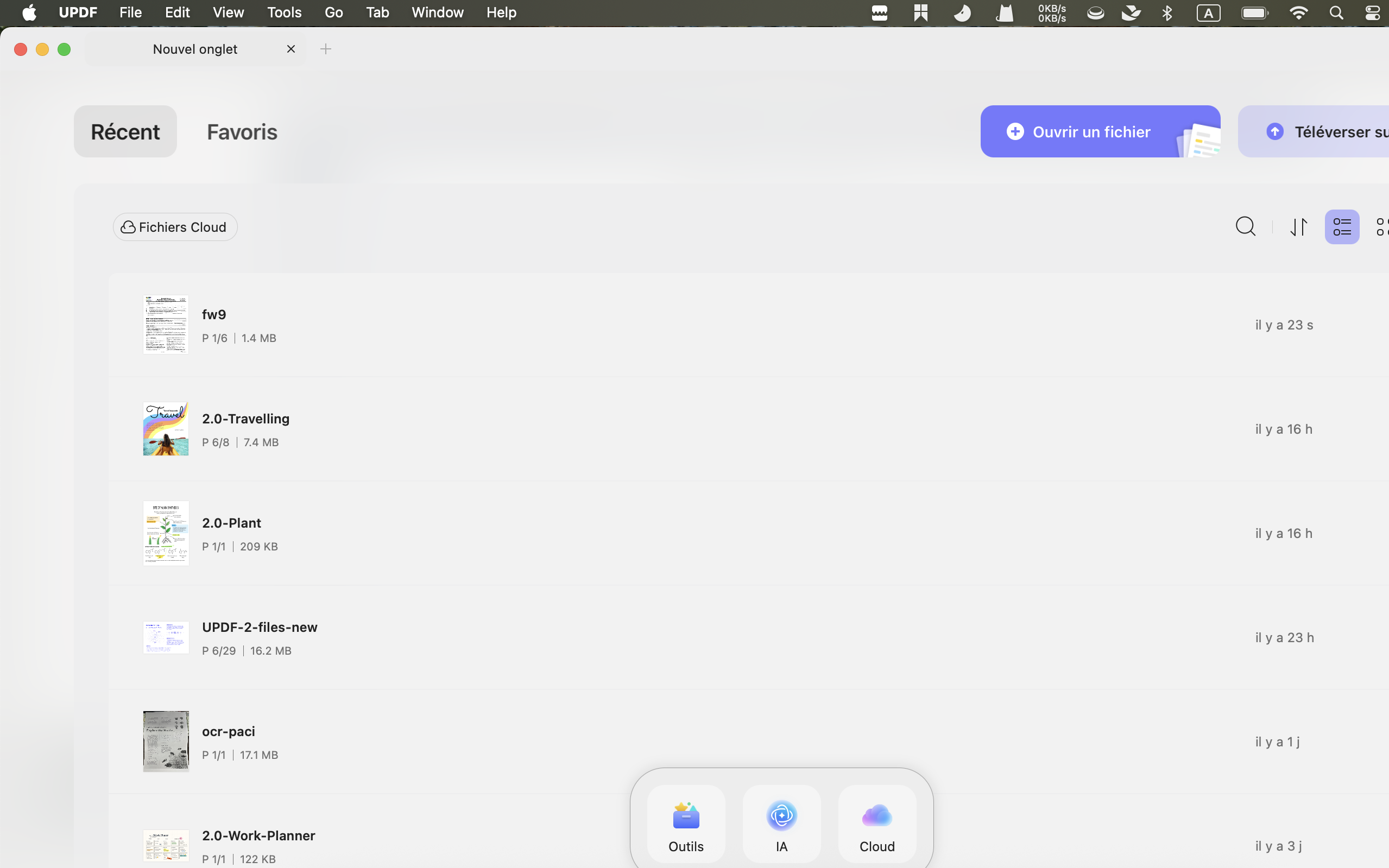 recent interface