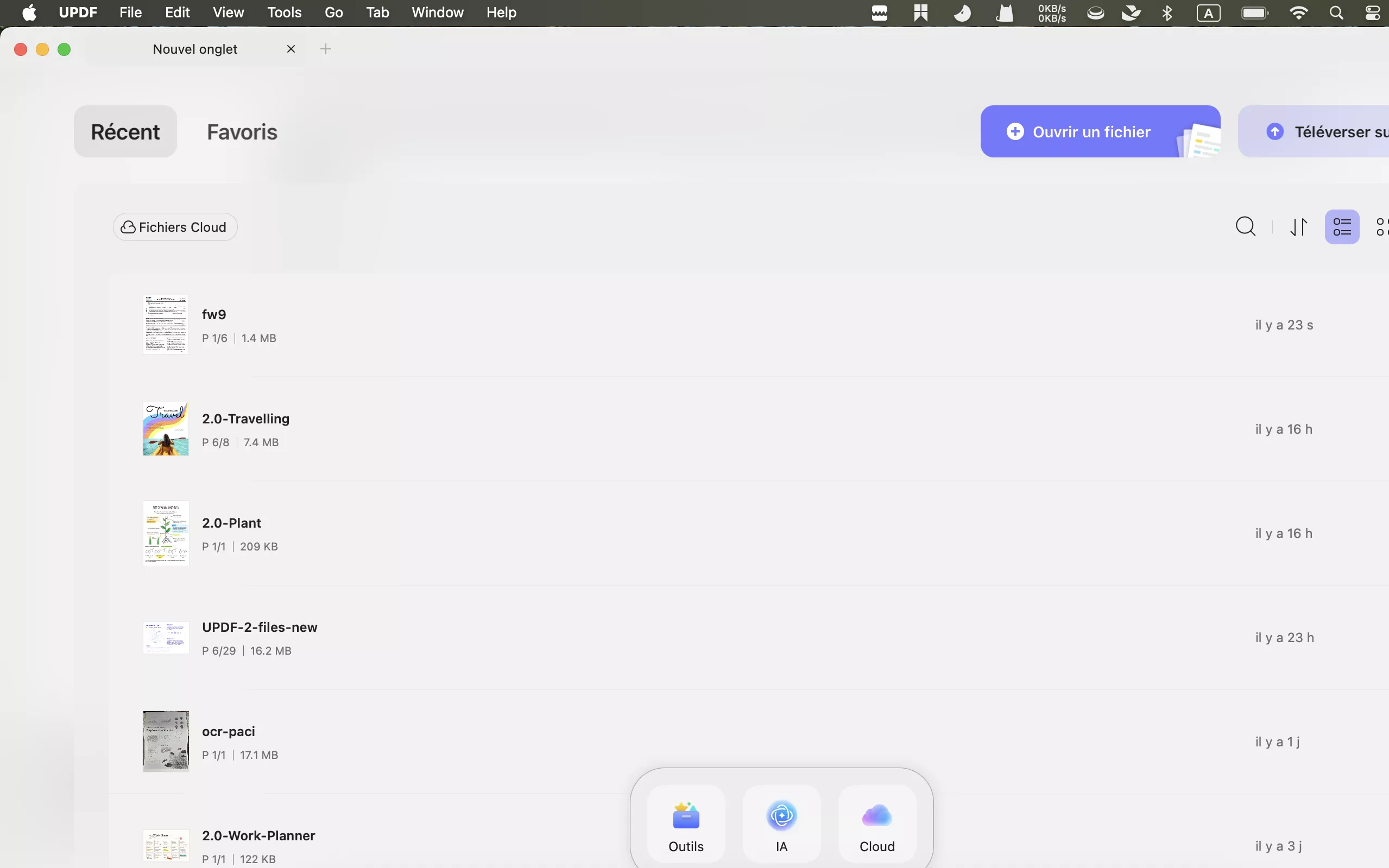 recent interface