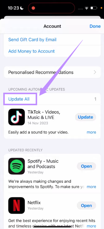 Tüm iPhone'ları güncelle'ye dokunun