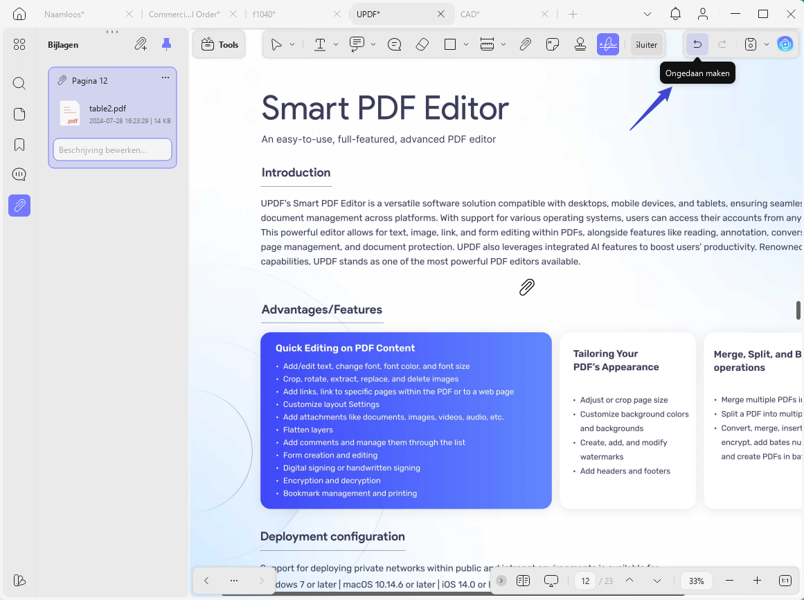 aangemaakte annotaties ongedaan maken of verwijderen