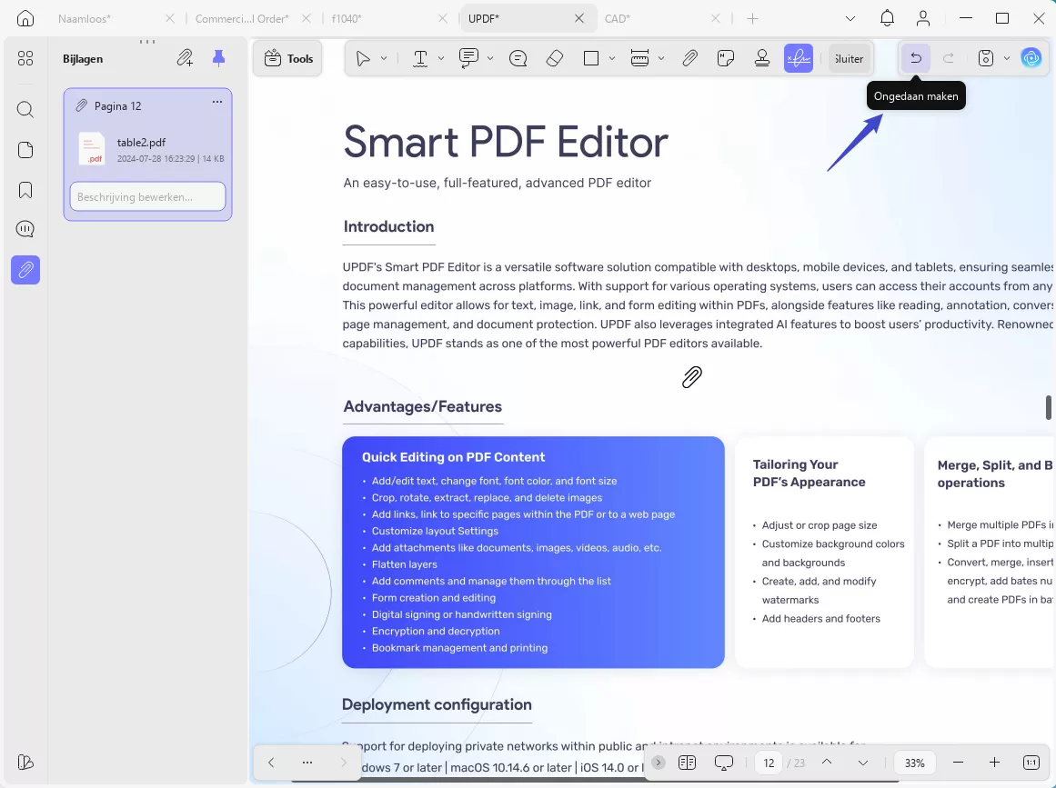 aangemaakte annotaties ongedaan maken of verwijderen