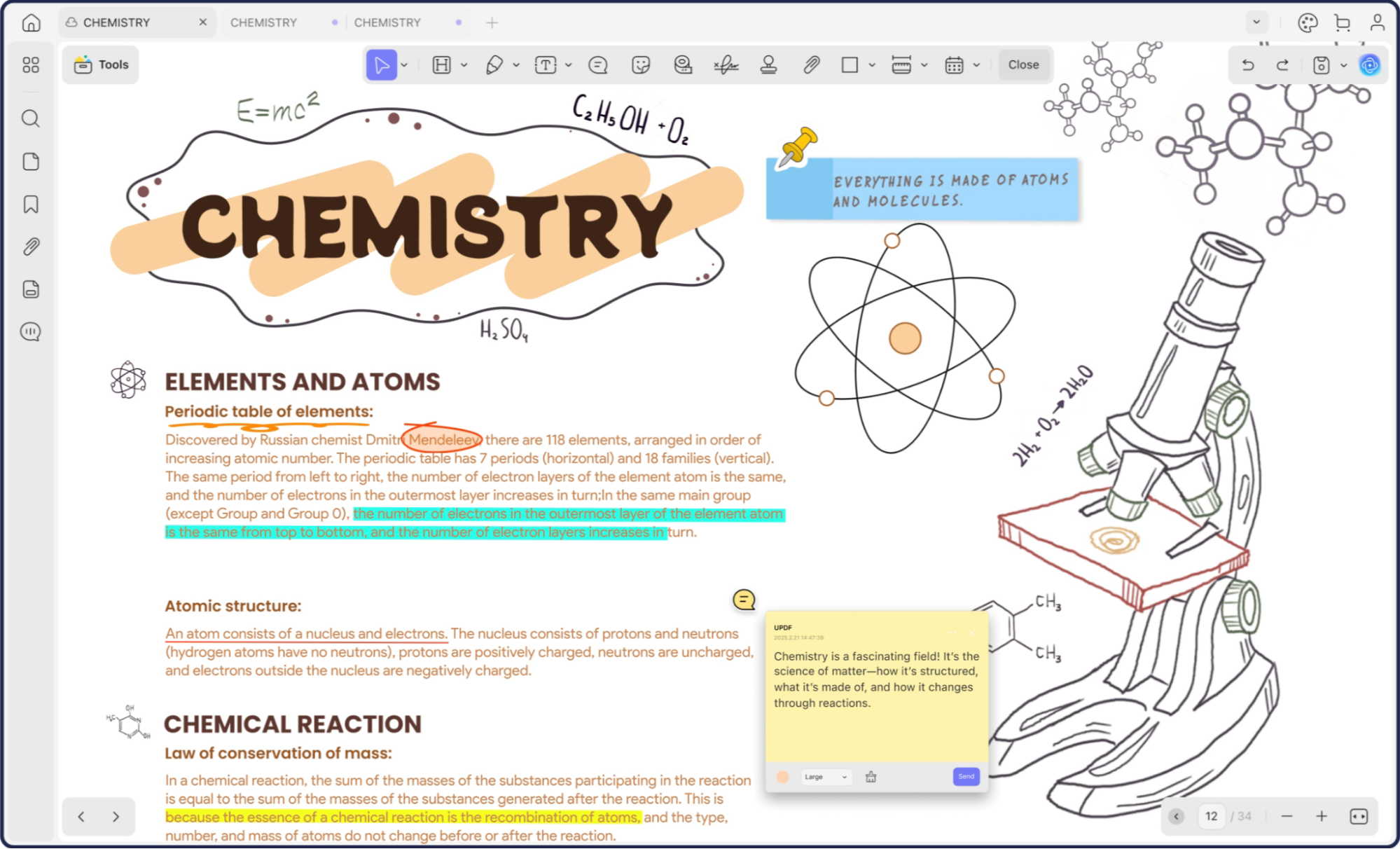 Visualizador de PDF UPDF com marcador de texto
