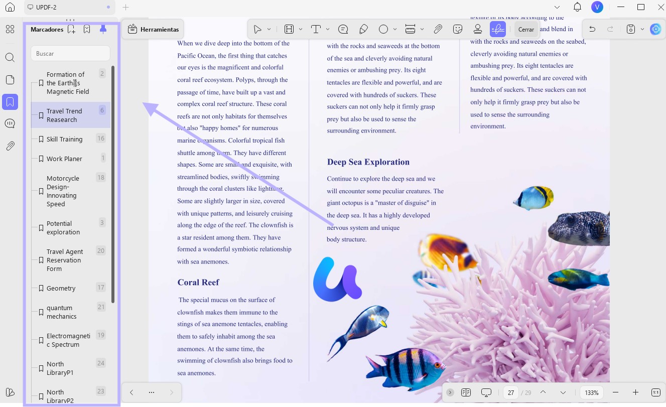 Agregar marcadores a PDF UPDF Windows