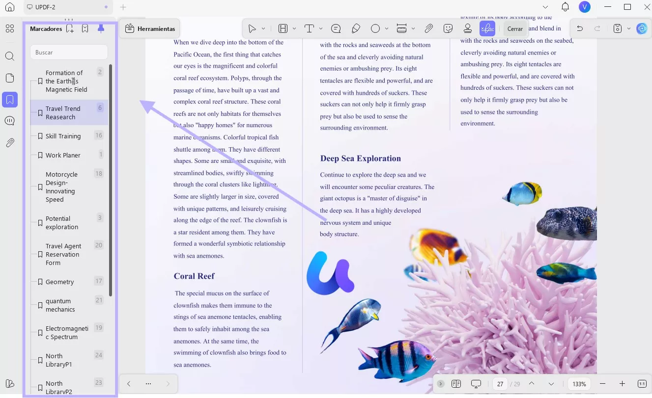 Agregar marcadores a PDF UPDF Windows