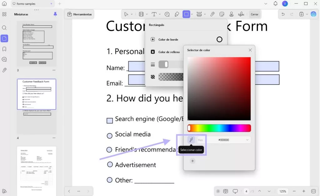 eliminar la firma de un PDF añadiendo un rectángulo