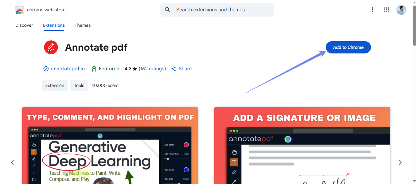 add the annotate pdf extension to your chrome profile