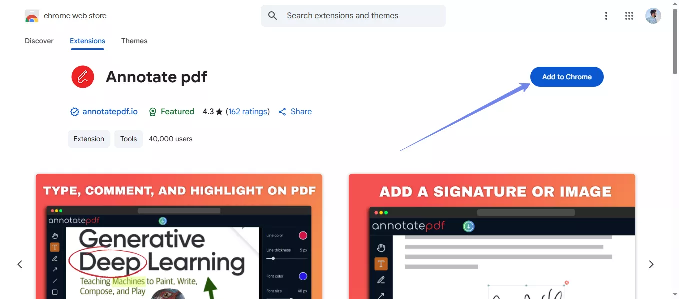 add the annotate pdf extension to your chrome profile