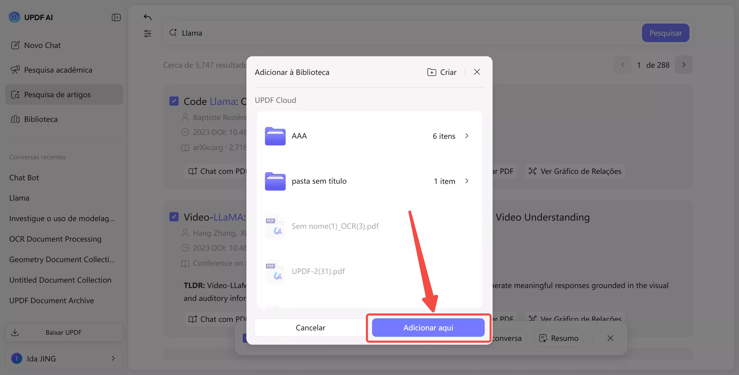 adicionar à biblioteca