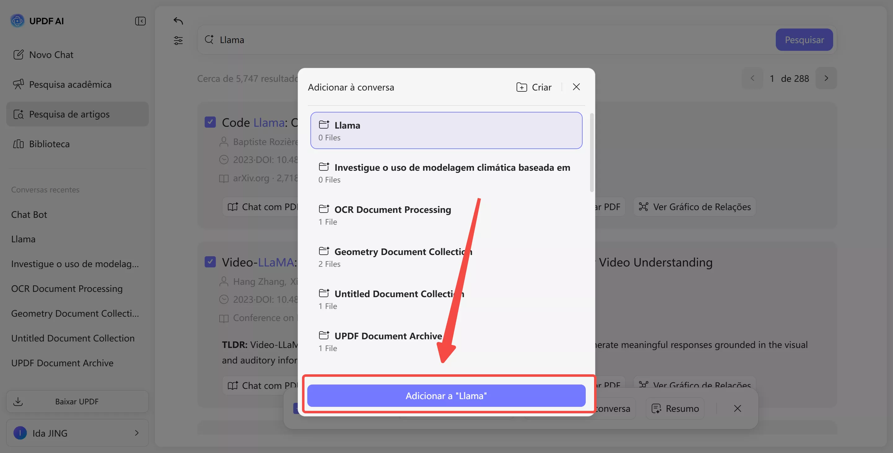 adicionar à conversa