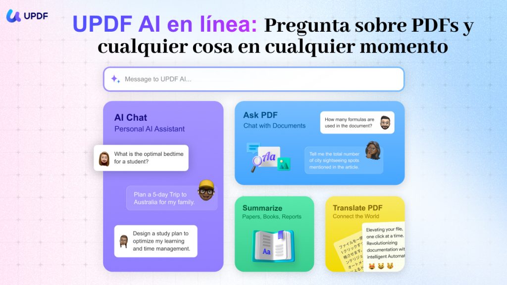 UPDF AI en línea: Pregunta sobre PDF y cualquier cosa en cualquier momento