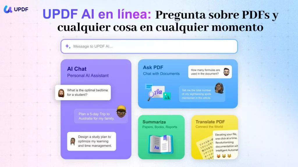 UPDF AI en línea: Pregunta sobre PDF y cualquier cosa en cualquier momento