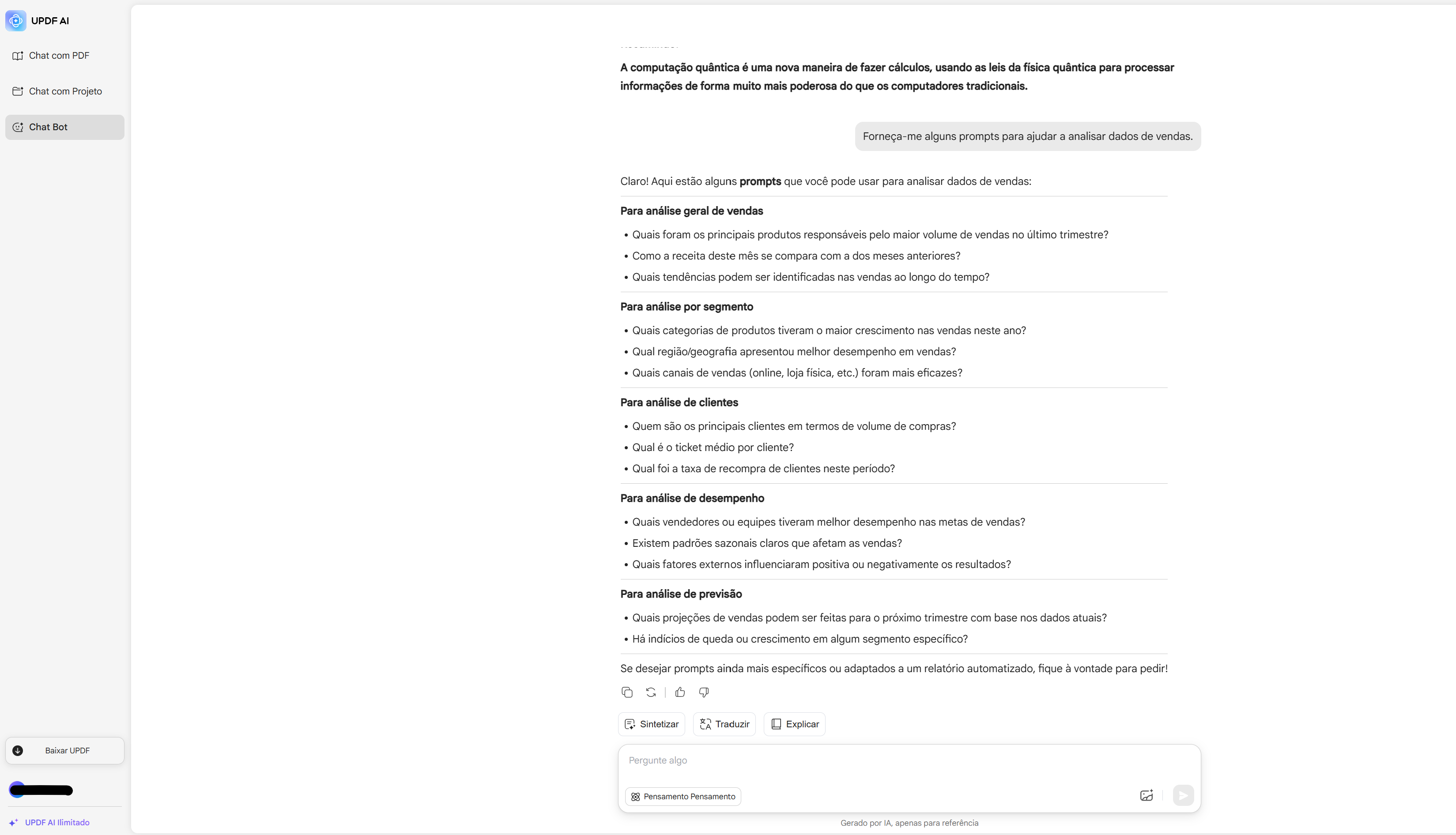 UPDF AI prompt generator