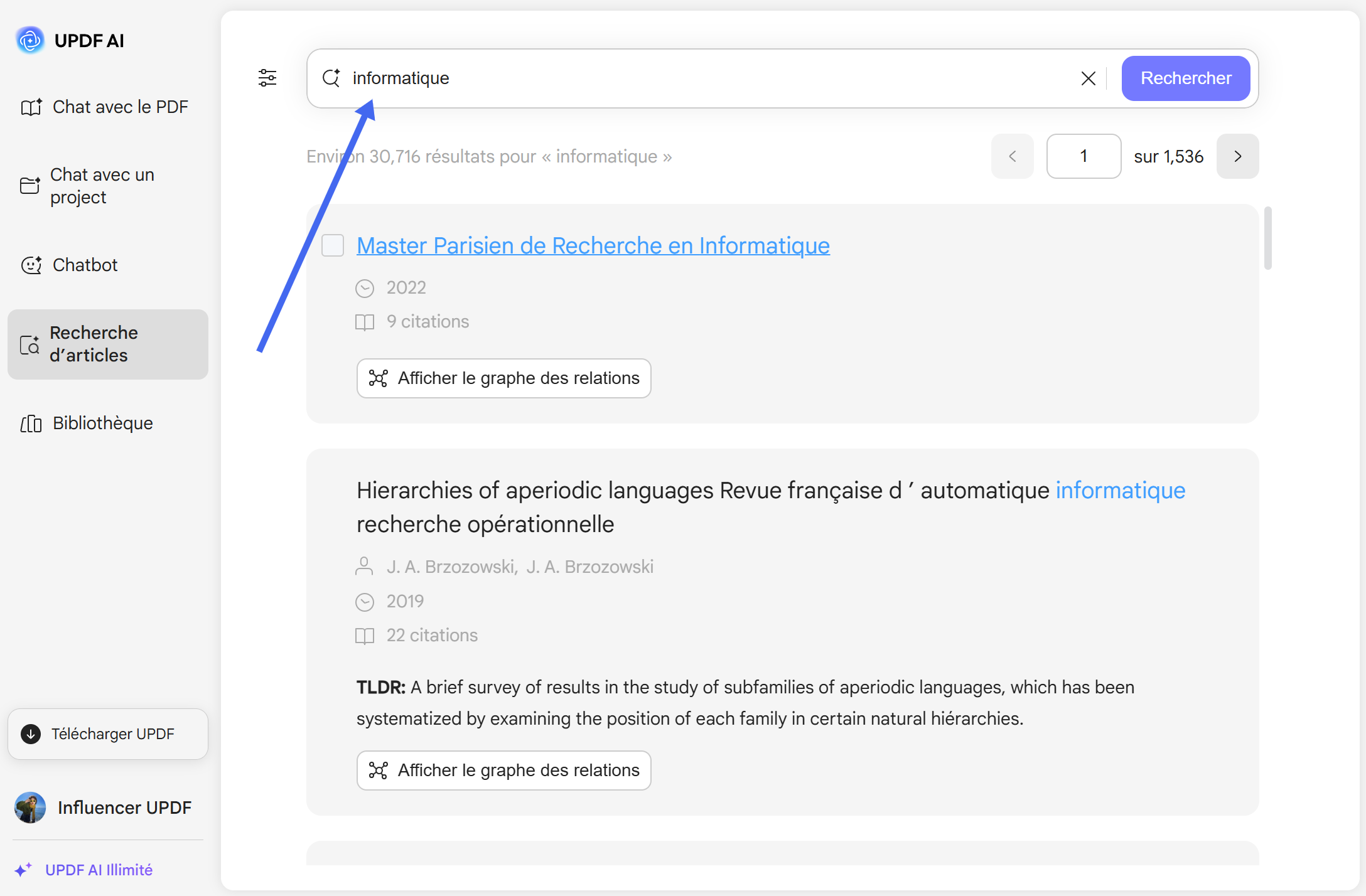 chercher des articles