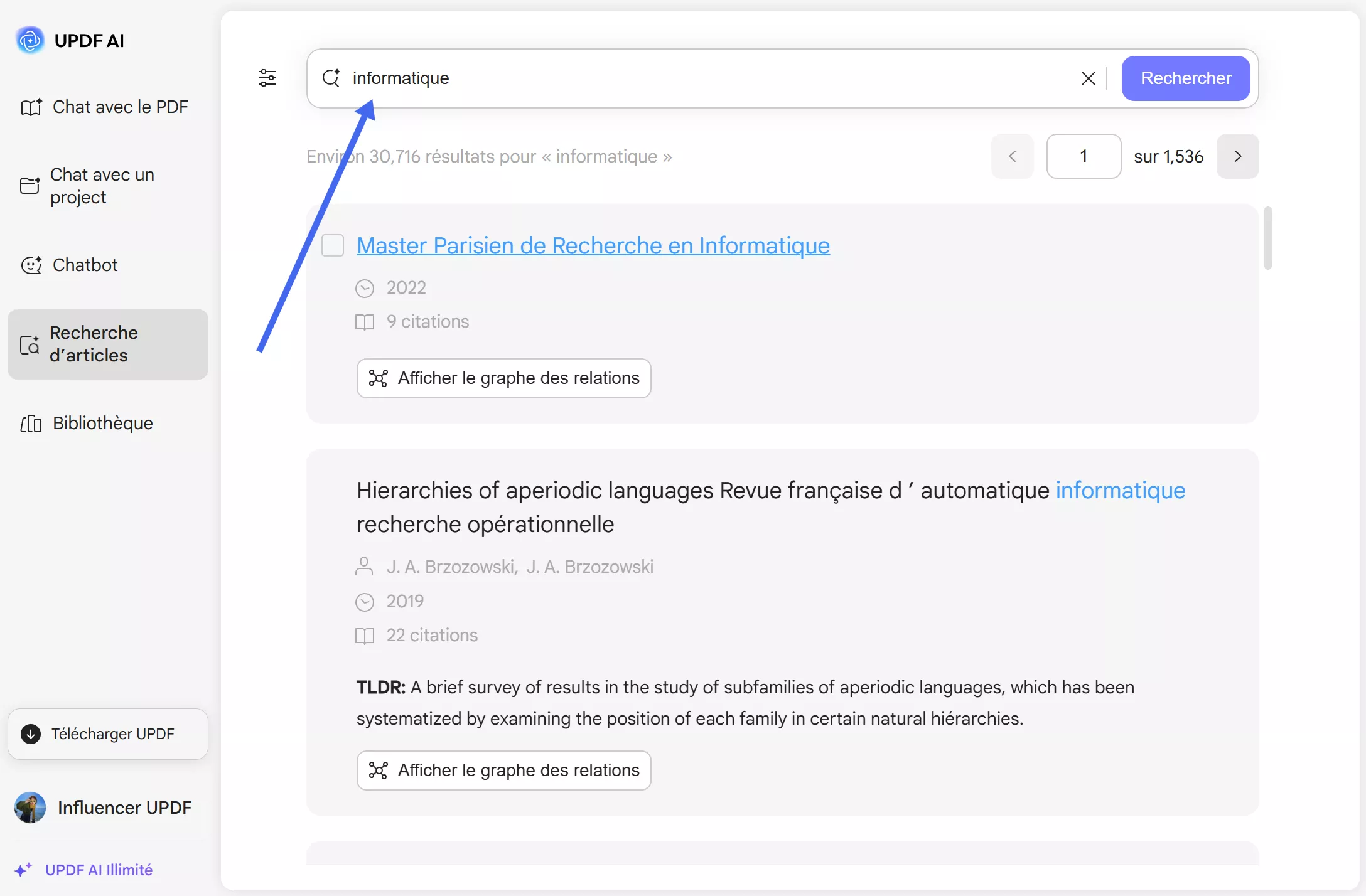 chercher des articles
