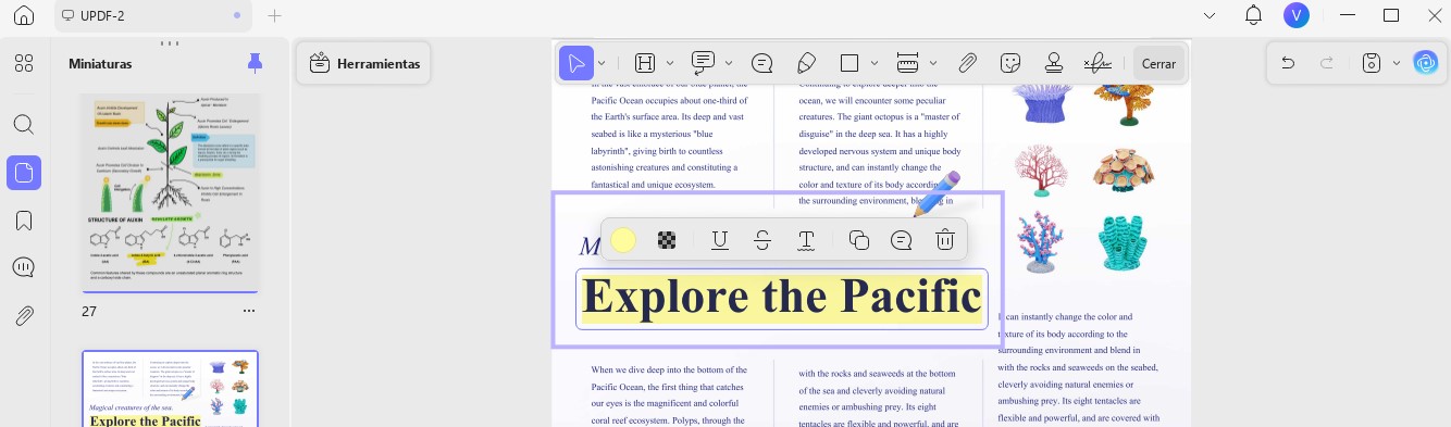 resaltar texto en pdf