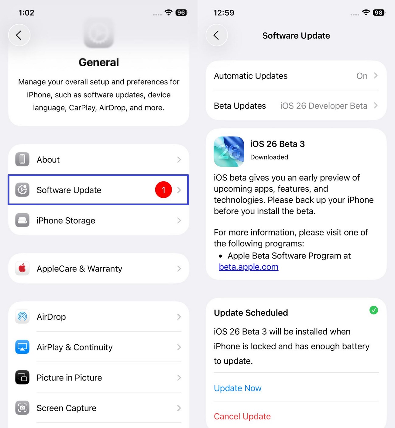 software update fix apple books freezing