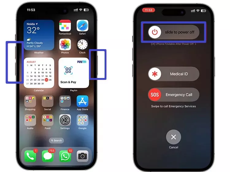 restart iphone device