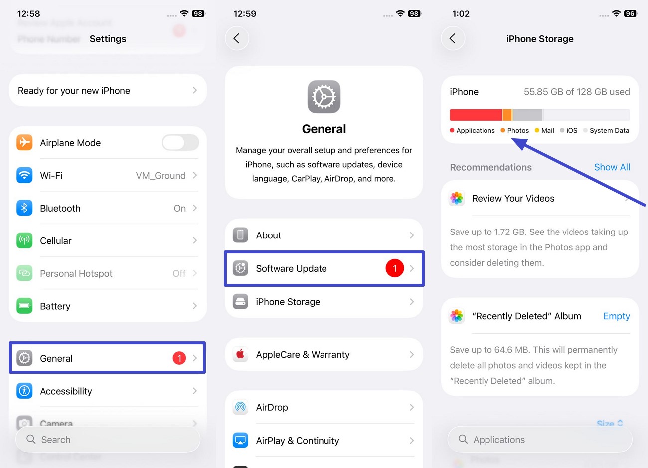 free up storage apple books freezing