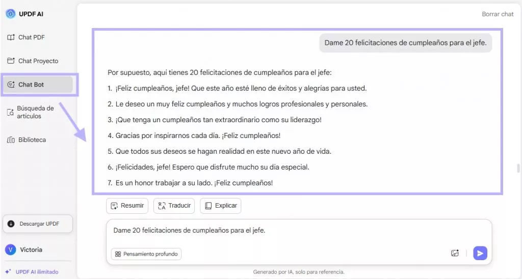 felicitaciones de cumpleaños updf ai online