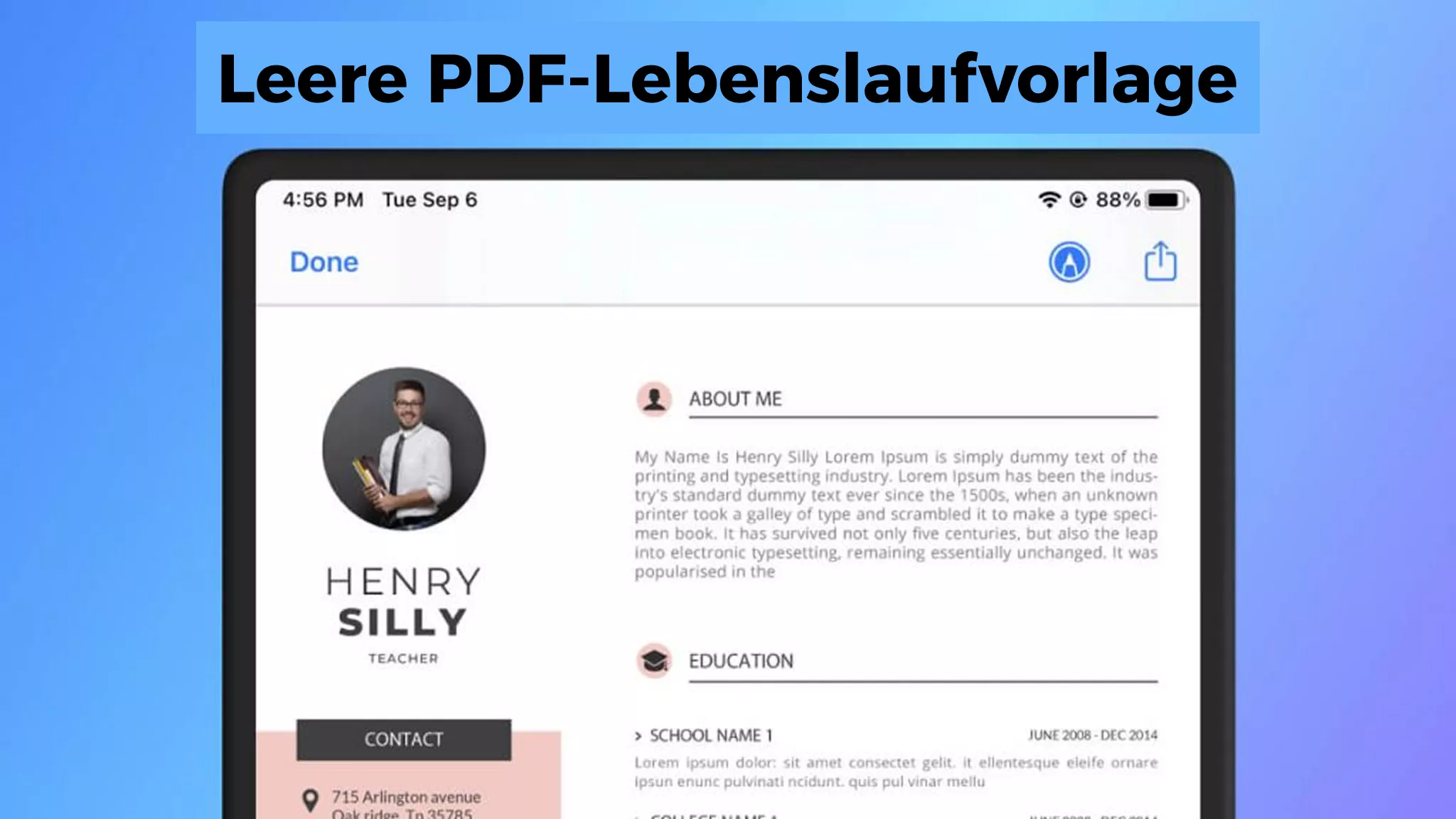 Lebenslauf schreiben kostenlos als PDF: Vorlage, KI und UPDF