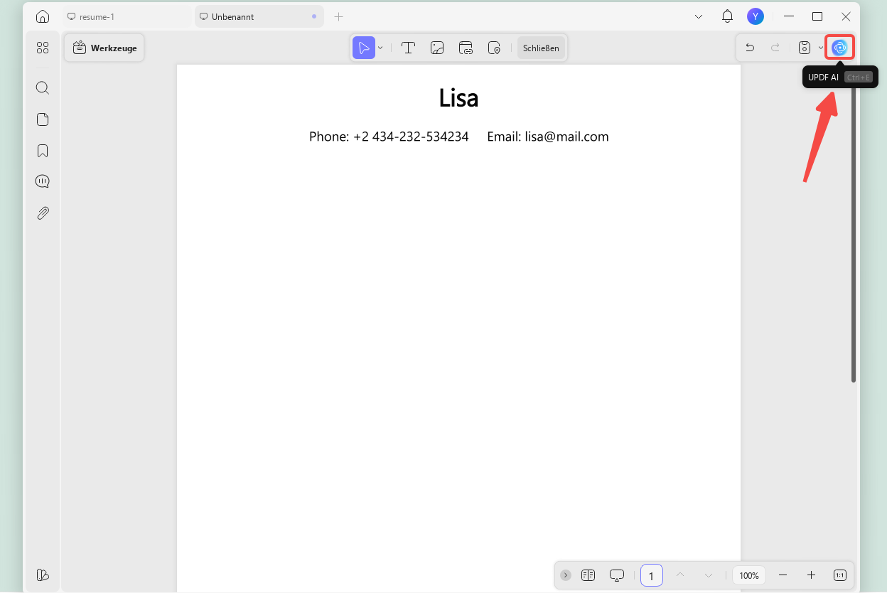 leerer lebenslauf pdf updf ai symbol