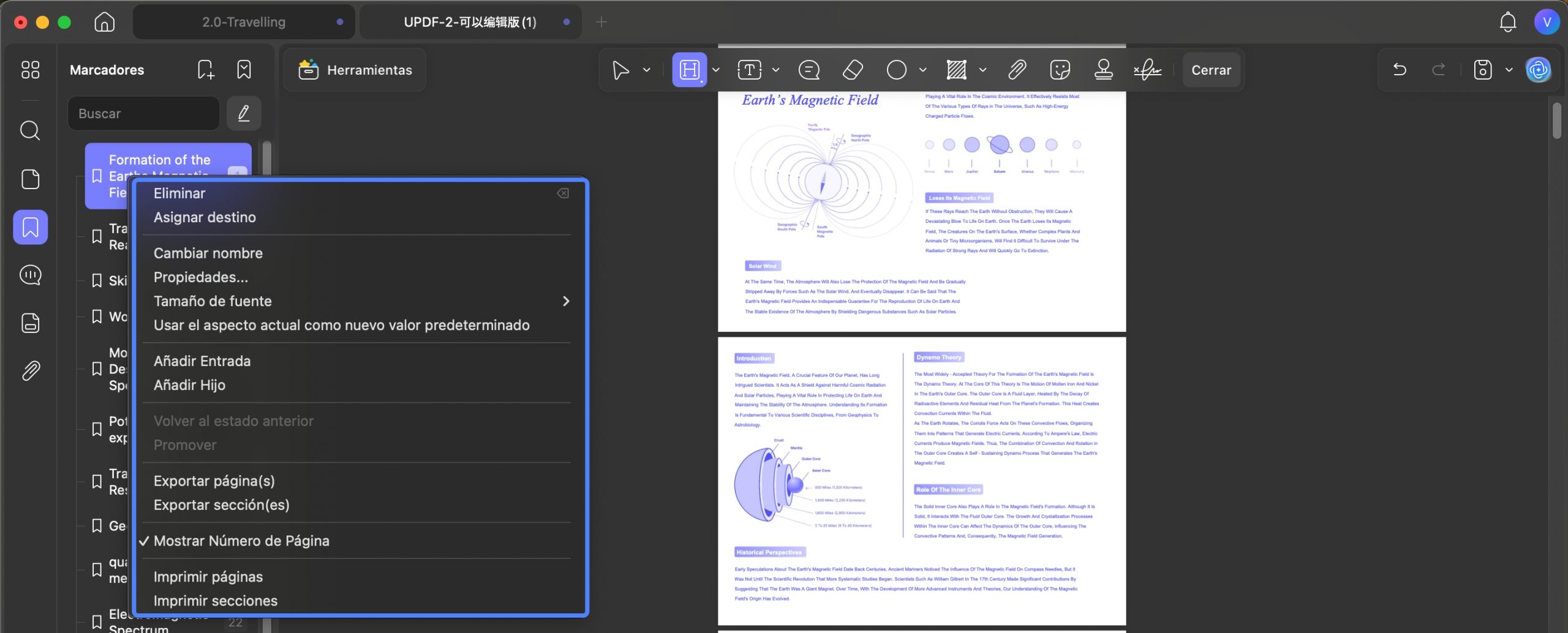 Eliminar marcador en PDF