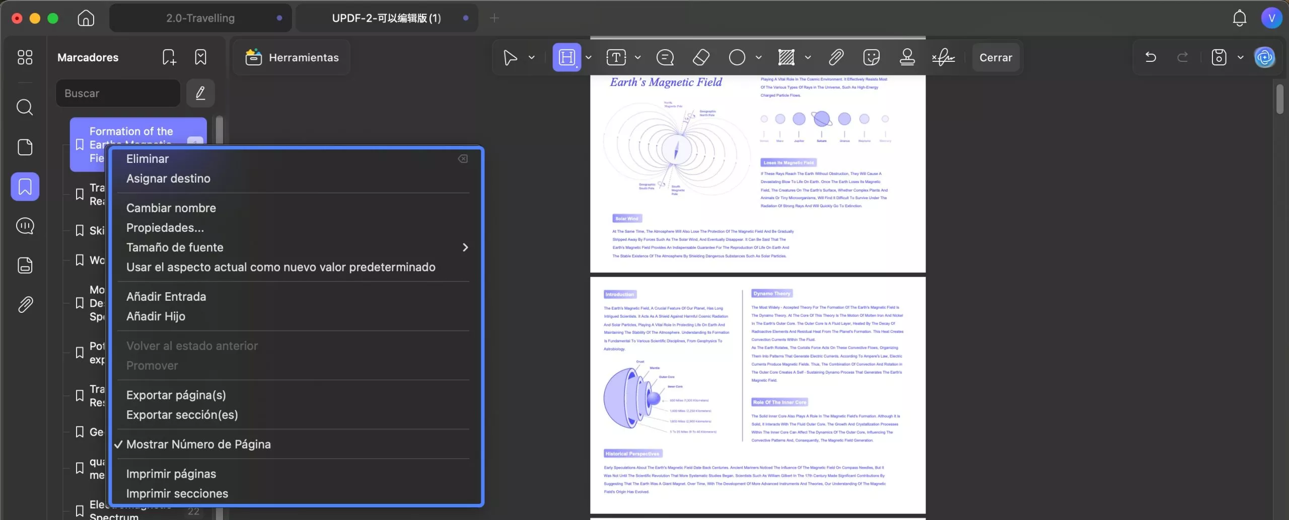 Eliminar marcador en PDF