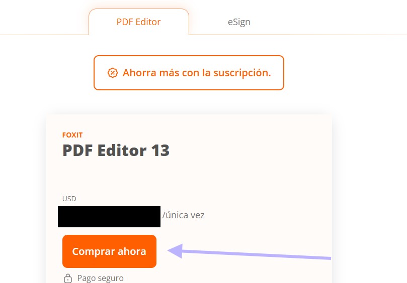 Comprar licencia perpetua de Foxit