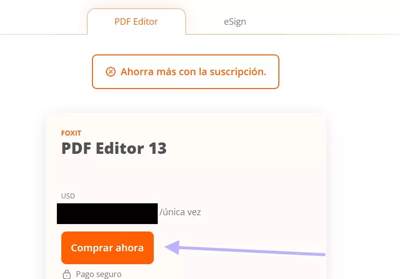 Comprar licencia perpetua de Foxit