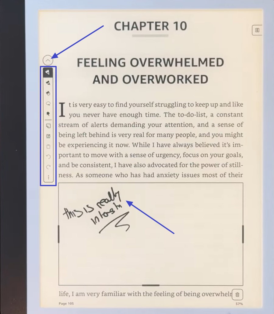 locate pen from writing tool bar