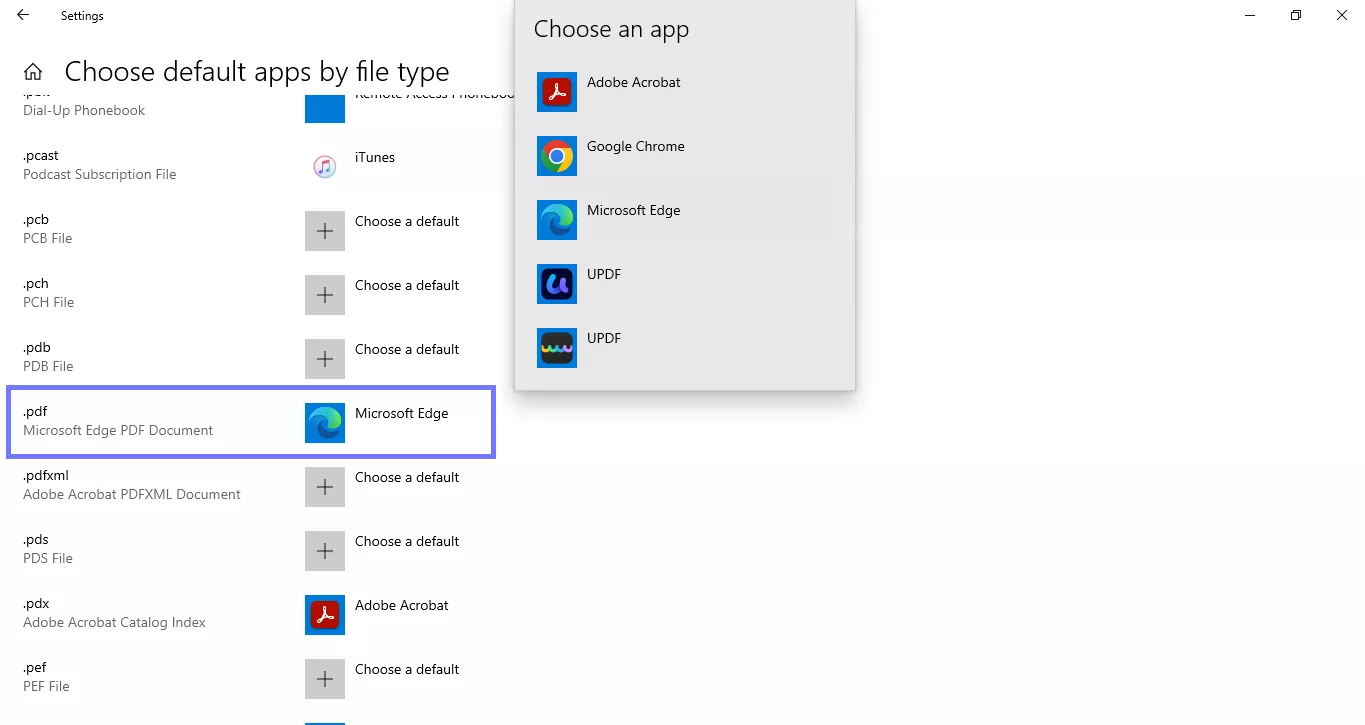 change the pdf readers windows