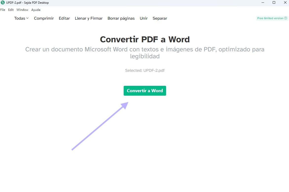 Haz clic en Convertir a Word
