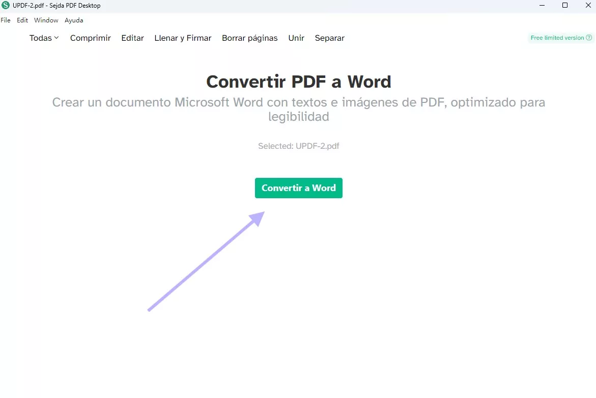 Haz clic en Convertir a Word