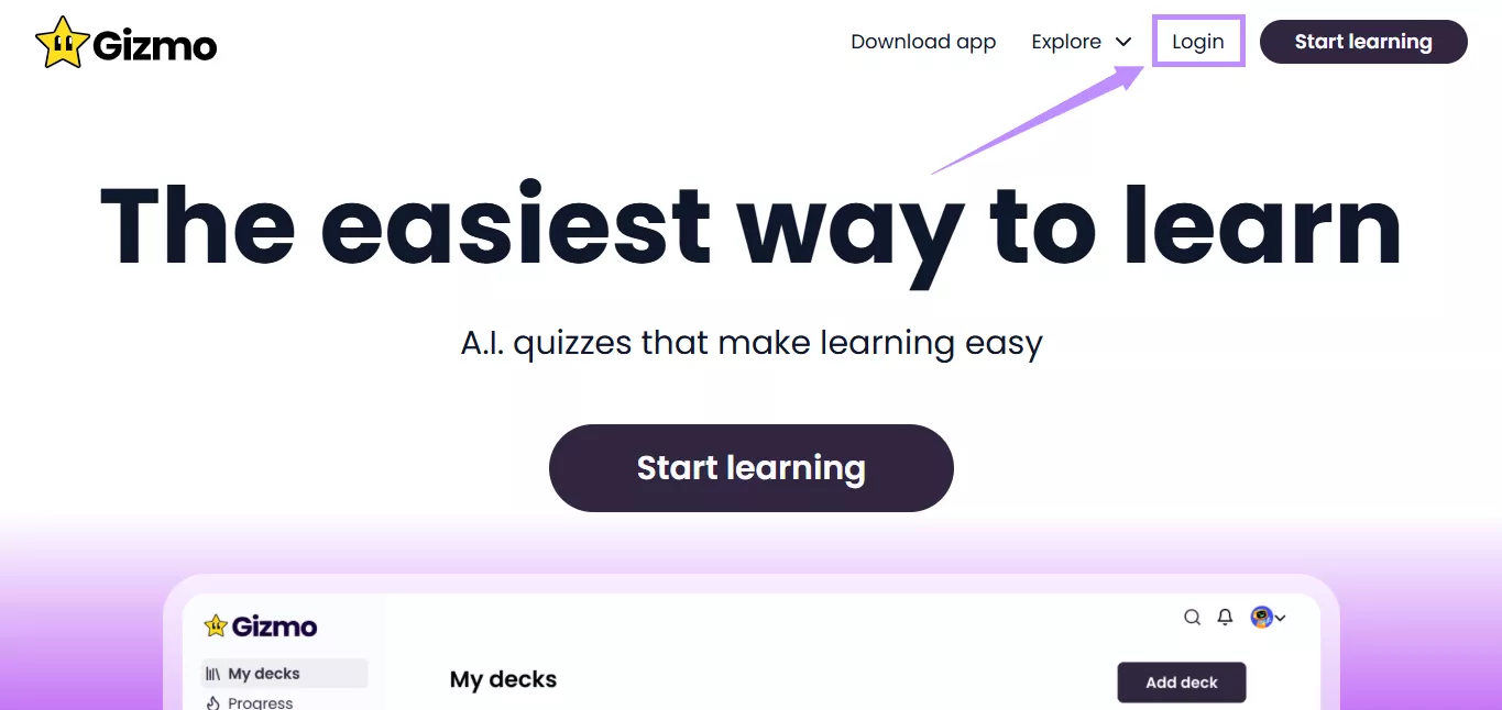 click login gizmo