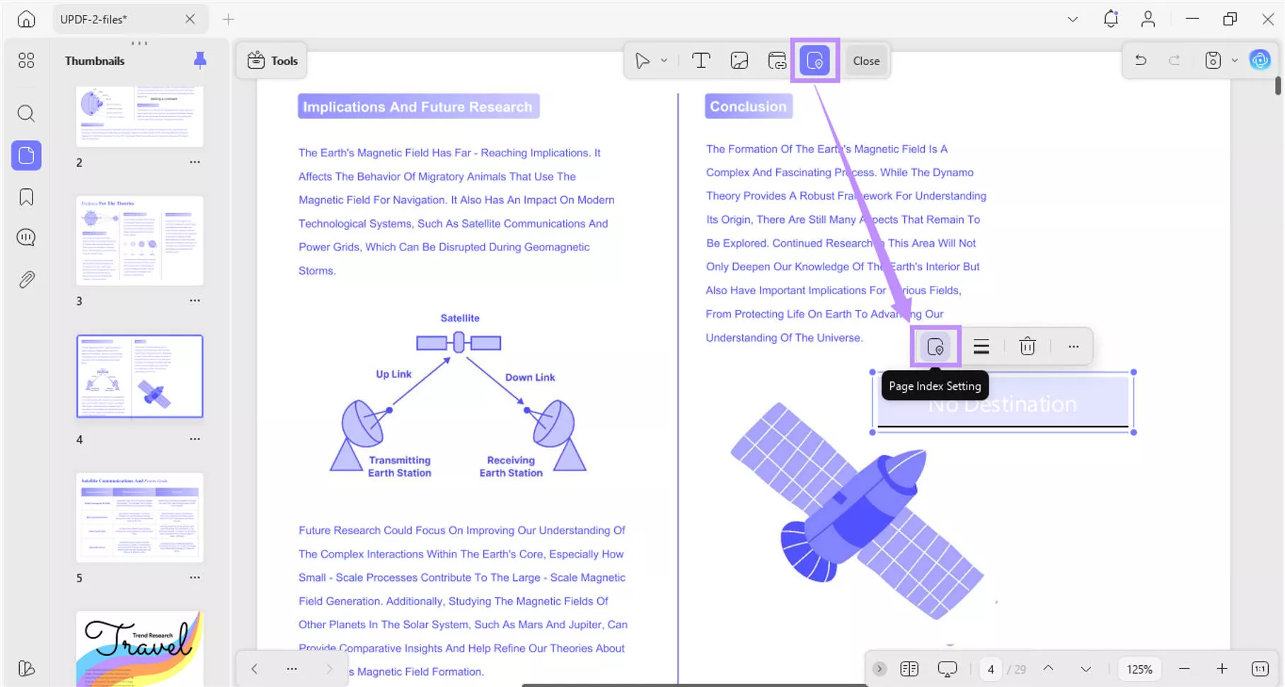 click page index setting updf windows