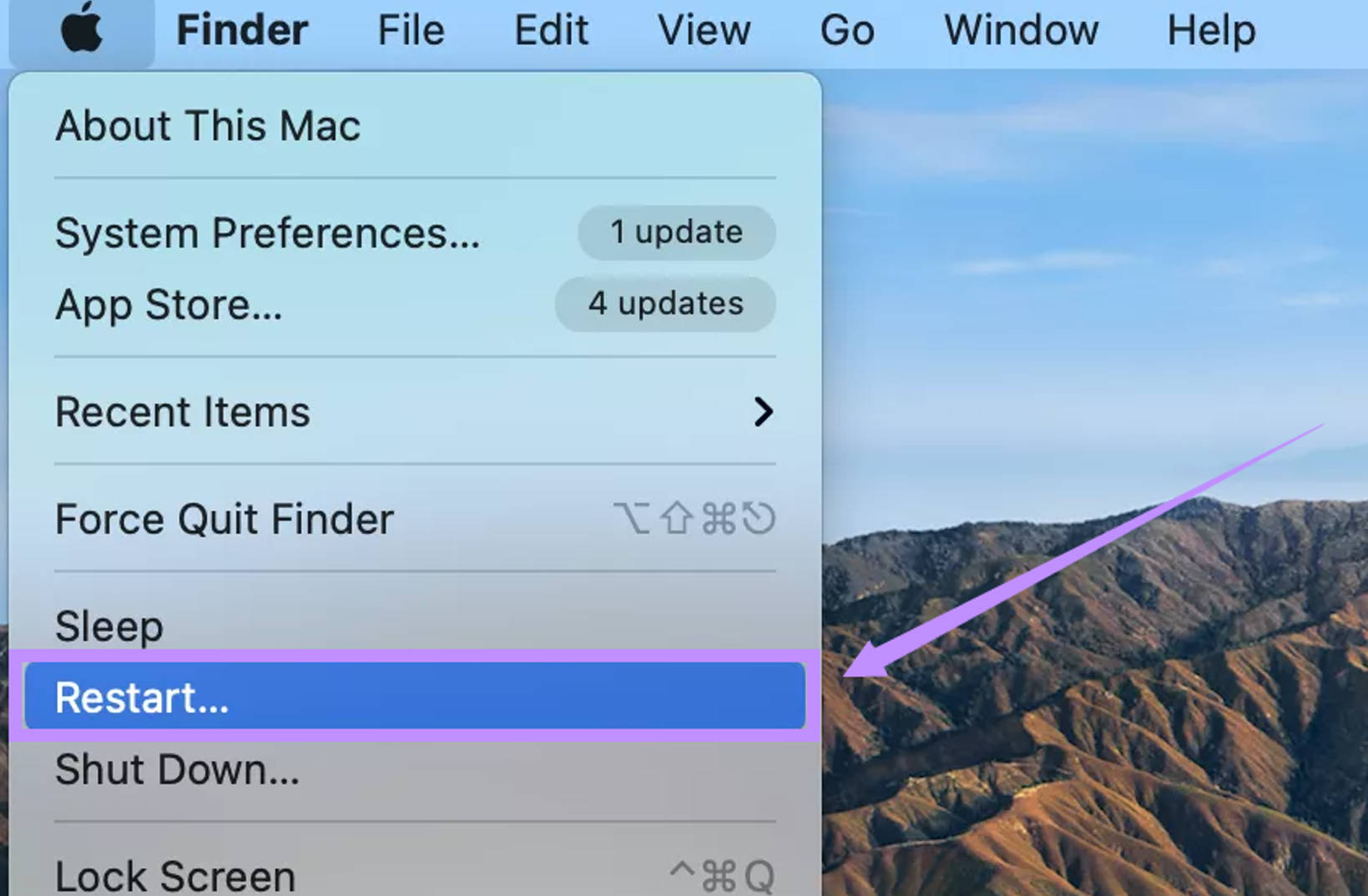 click restart mac