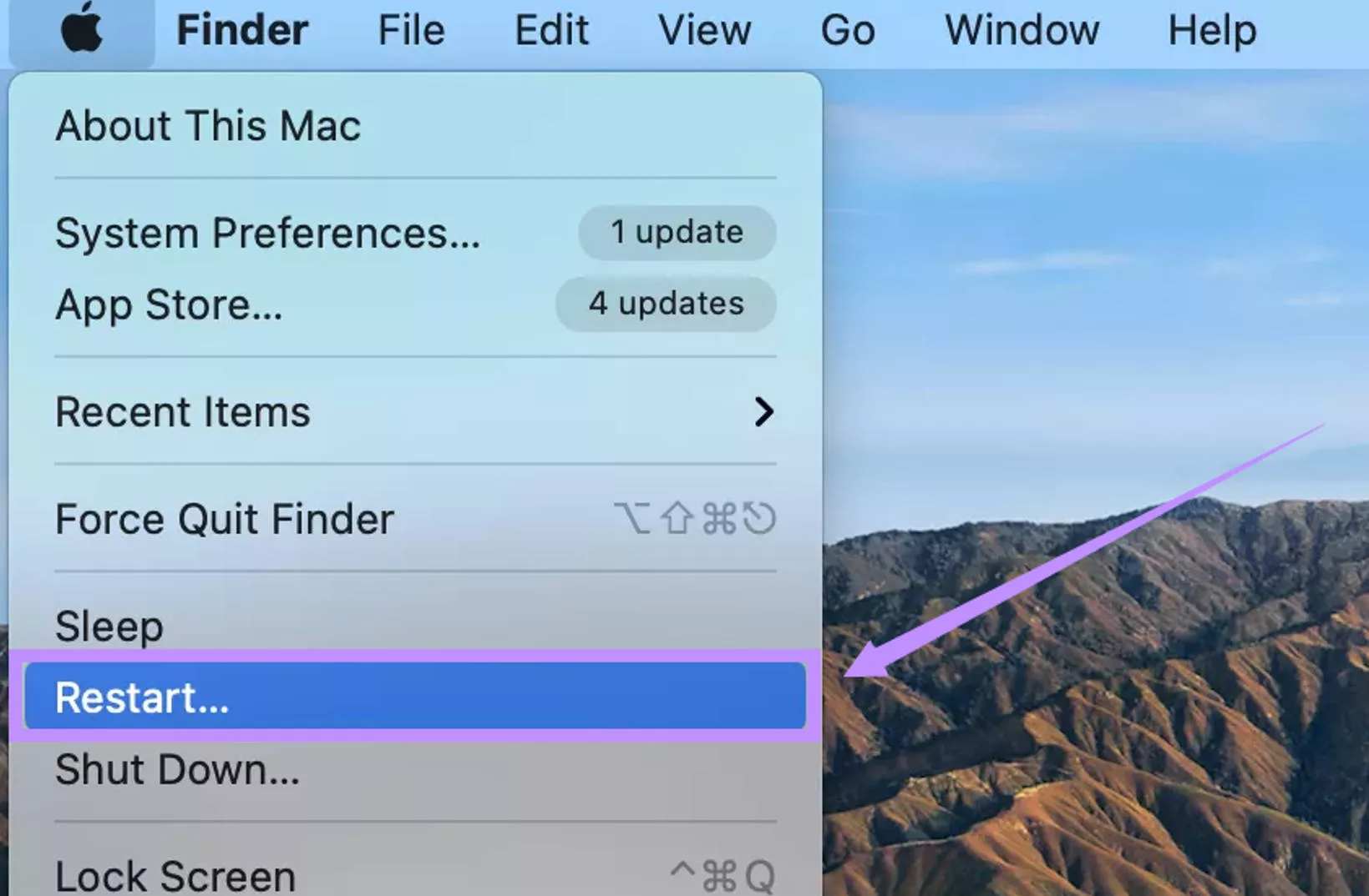 click restart mac