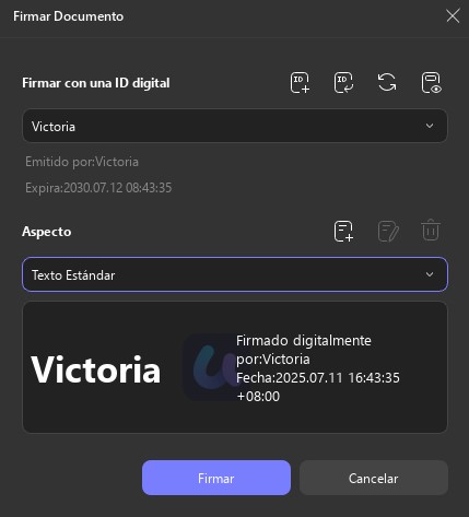 Firmar con una identificación digital