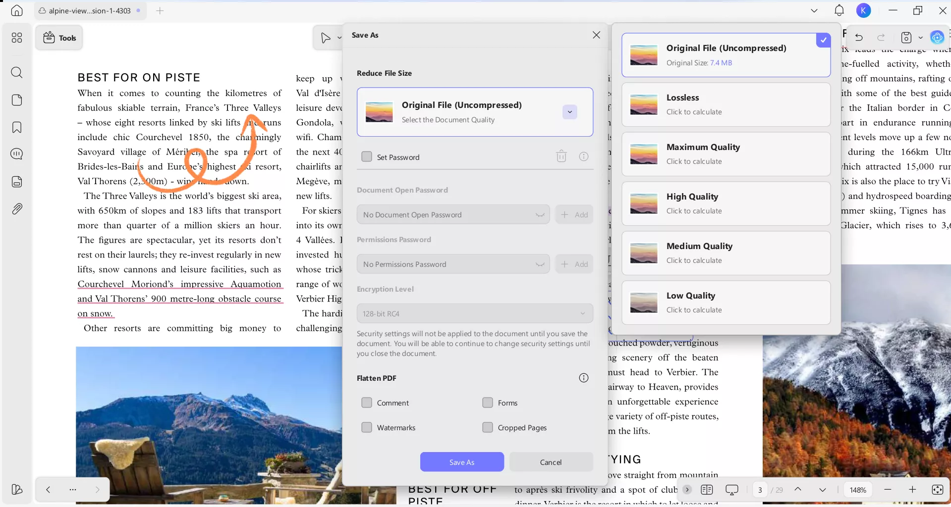 compress calameo pdf
